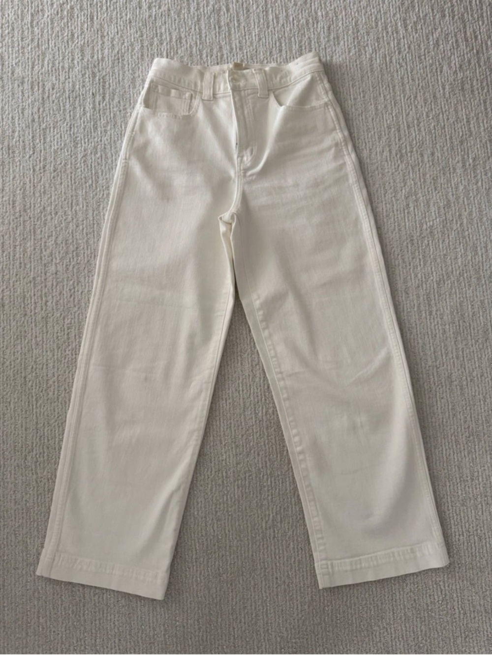 MADEWELL The Perfect Vintage Wide Leg Crop Jean 25 Pockets Tile White